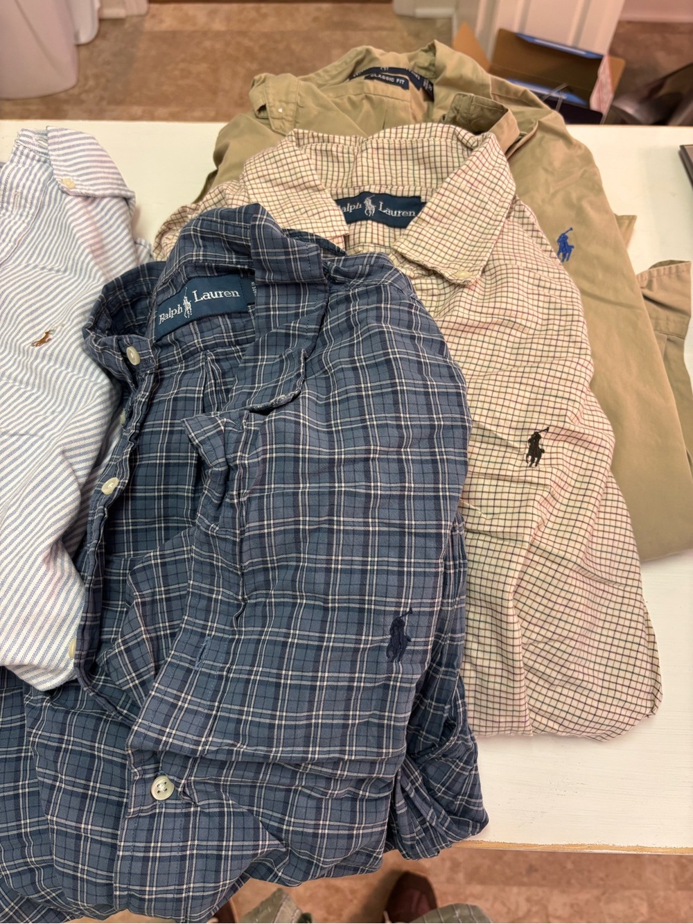Lot of Ralph Lauren Blue Plaid Button-Down Shirt M